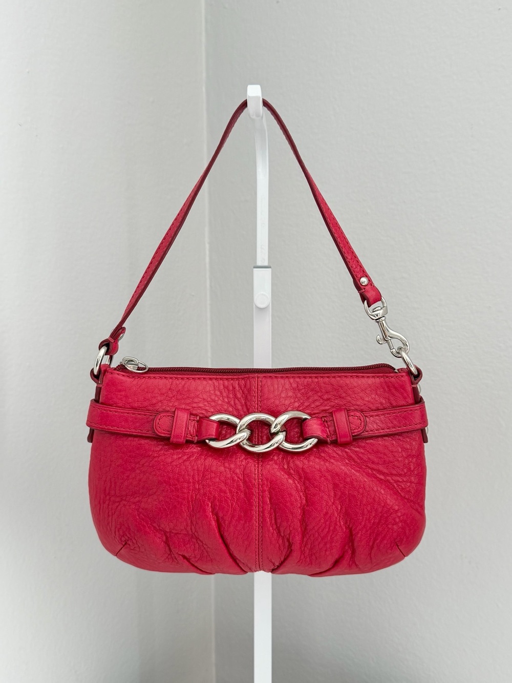 Vintage Coach Red Leather Mini Bag Wristlet